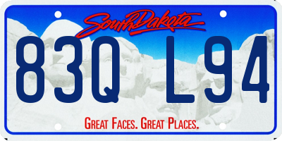 SD license plate 83QL94
