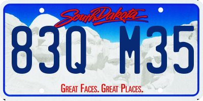 SD license plate 83QM35