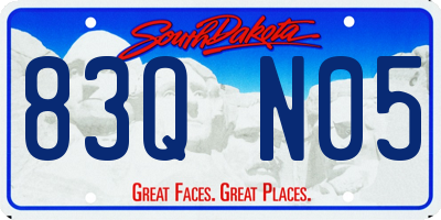 SD license plate 83QN05