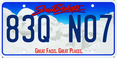 SD license plate 83QN07