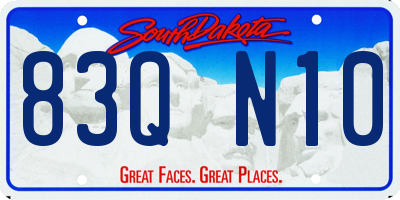SD license plate 83QN10