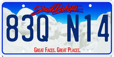 SD license plate 83QN14
