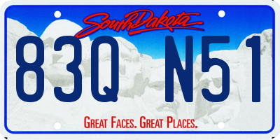 SD license plate 83QN51