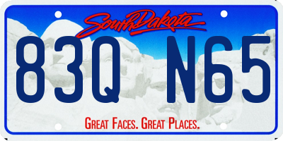 SD license plate 83QN65