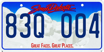 SD license plate 83QO04