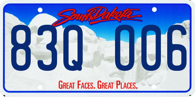 SD license plate 83QO06