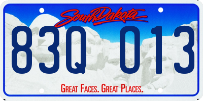 SD license plate 83QO13