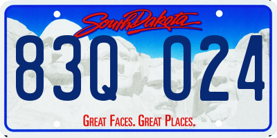 SD license plate 83QO24