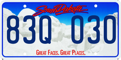 SD license plate 83QO30