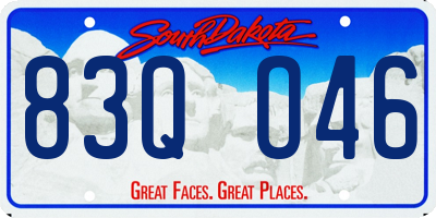 SD license plate 83QO46