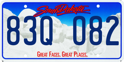 SD license plate 83QO82