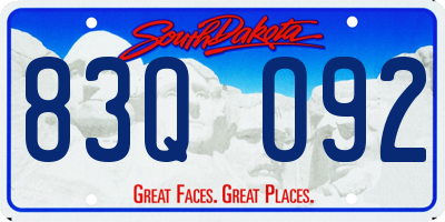 SD license plate 83QO92