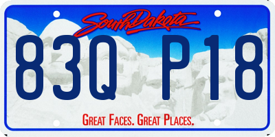SD license plate 83QP18