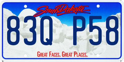 SD license plate 83QP58