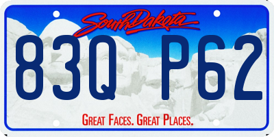 SD license plate 83QP62