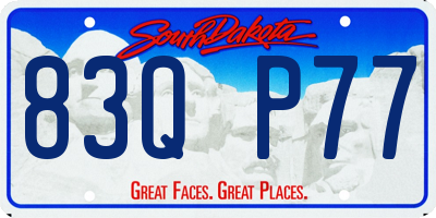 SD license plate 83QP77