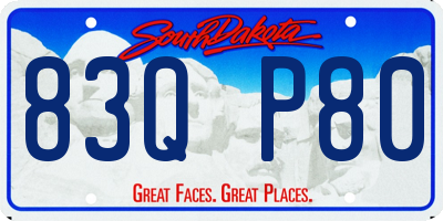 SD license plate 83QP80