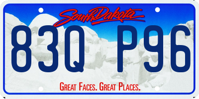 SD license plate 83QP96