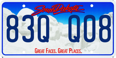SD license plate 83QQ08