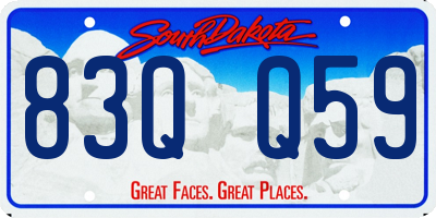 SD license plate 83QQ59