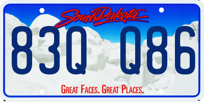 SD license plate 83QQ86