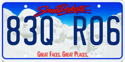 SD license plate 83QR06