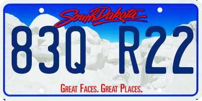 SD license plate 83QR22