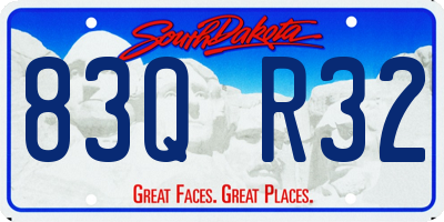 SD license plate 83QR32