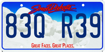 SD license plate 83QR39