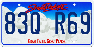 SD license plate 83QR69