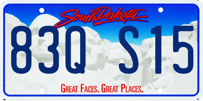 SD license plate 83QS15