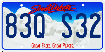 SD license plate 83QS32