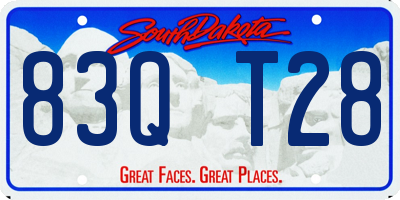 SD license plate 83QT28