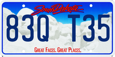 SD license plate 83QT35