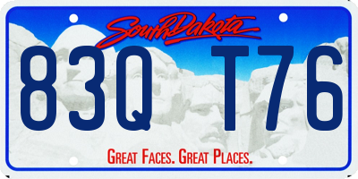 SD license plate 83QT76