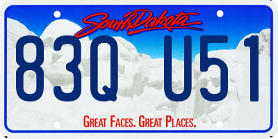 SD license plate 83QU51