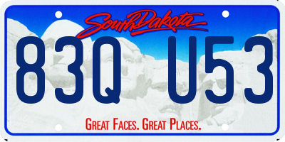 SD license plate 83QU53