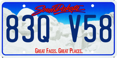 SD license plate 83QV58