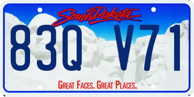 SD license plate 83QV71