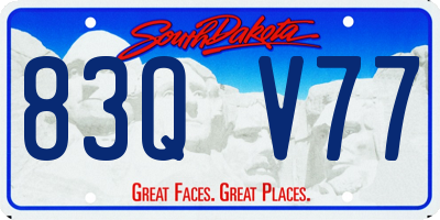 SD license plate 83QV77