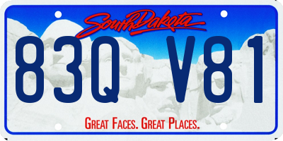 SD license plate 83QV81