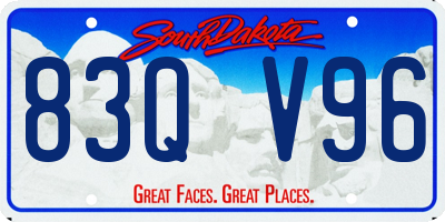 SD license plate 83QV96