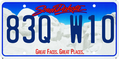 SD license plate 83QW10