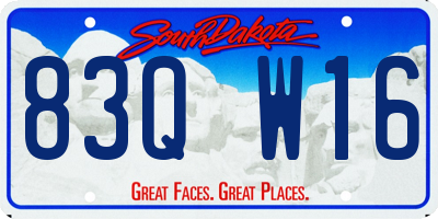 SD license plate 83QW16
