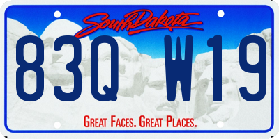 SD license plate 83QW19