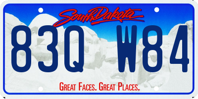 SD license plate 83QW84
