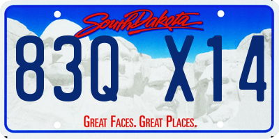 SD license plate 83QX14