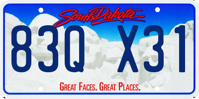 SD license plate 83QX31