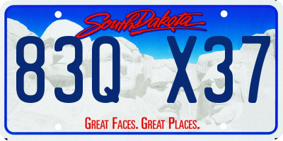 SD license plate 83QX37