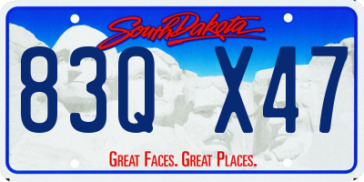 SD license plate 83QX47